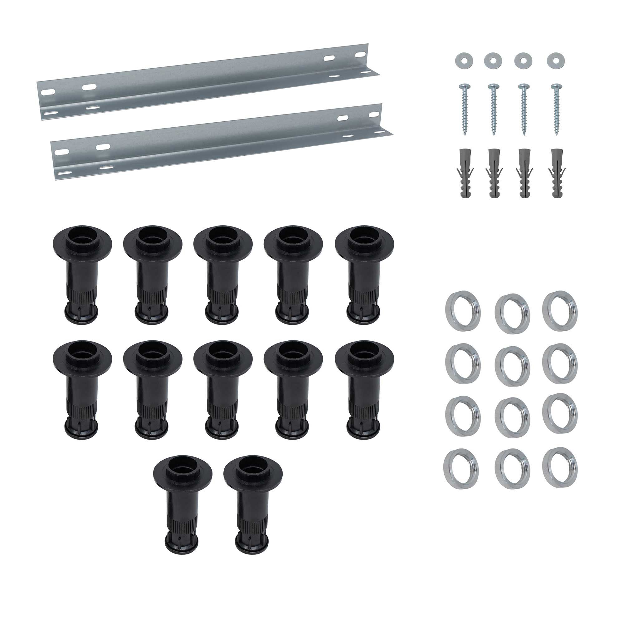 12er Set schwarze Möbelfüße mit Schrauben