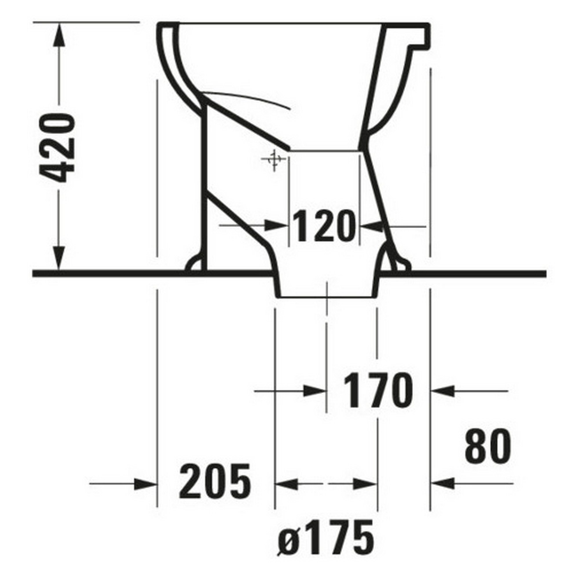 Stand-WC 'Design' mit WC-Sitz spülrandlos weiß 36 x 46 x 42 cm