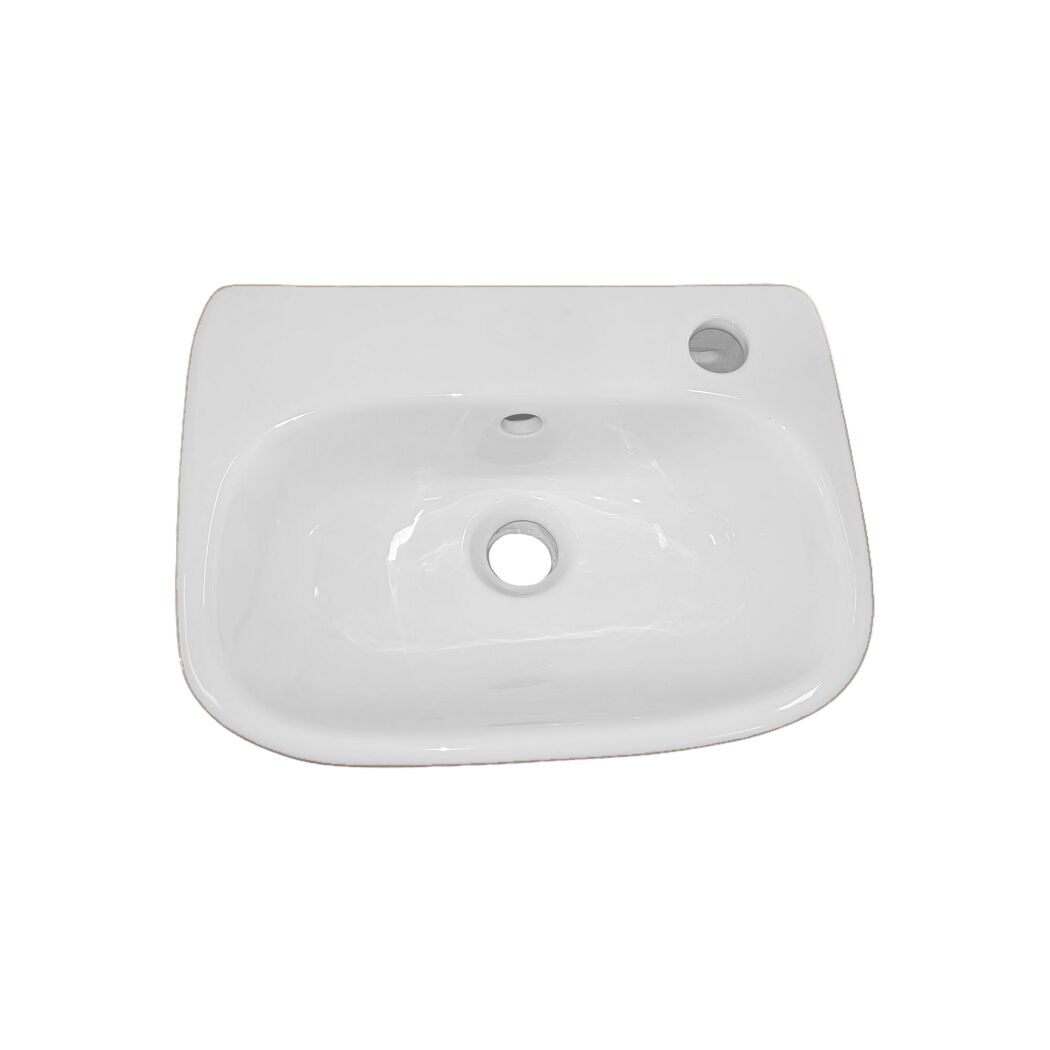Handwaschbecken-Set oval mit Armatur 'Form' weiß 37 x 11,5 x 27 cm
