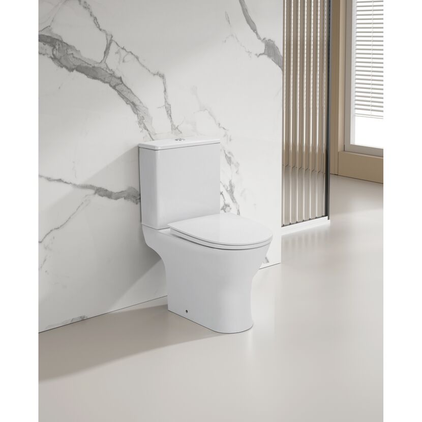 Stand-WC-Set spülrandlos 'Paros' inklusive WC-Sitz weiß