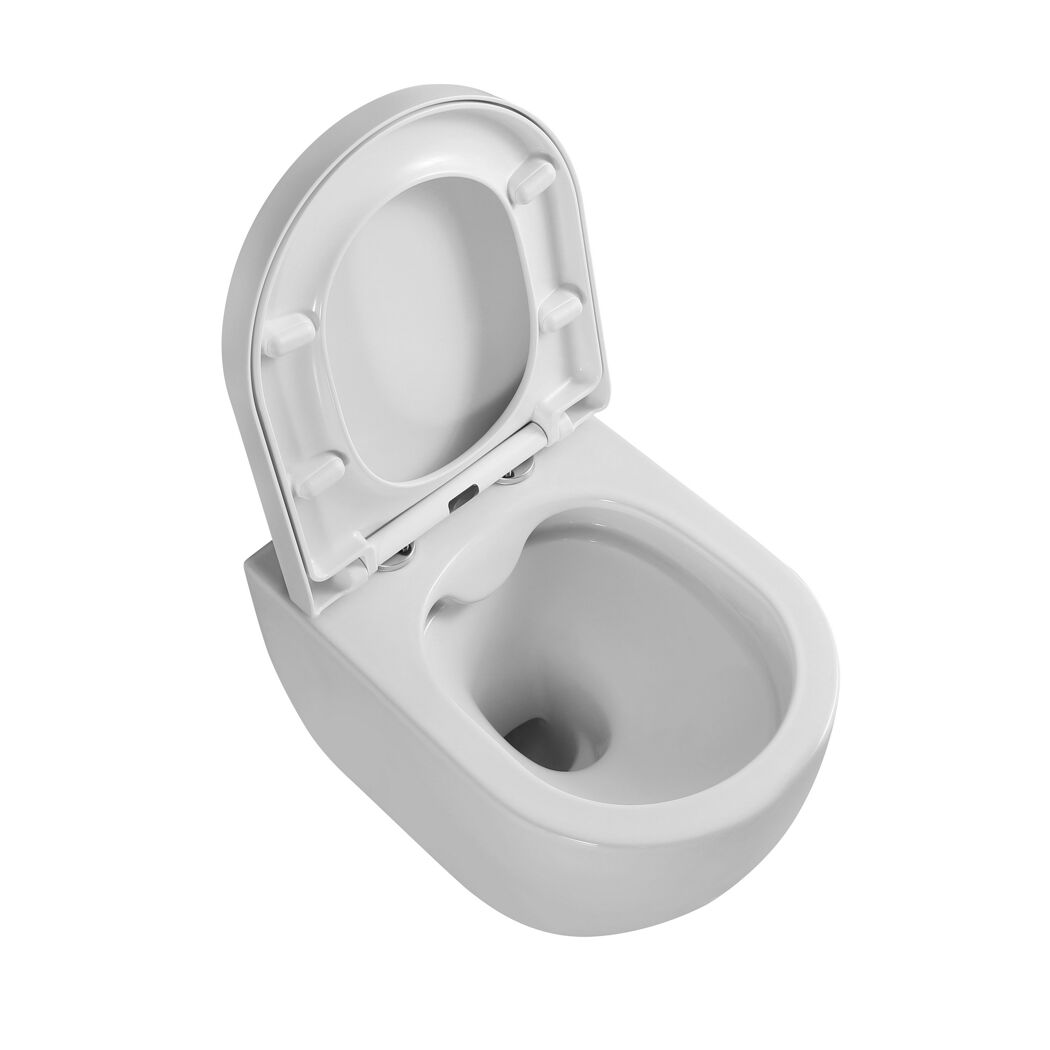Stand-WC-Set spülrandlos 'Rivo' inklusive WC-Sitz weiß