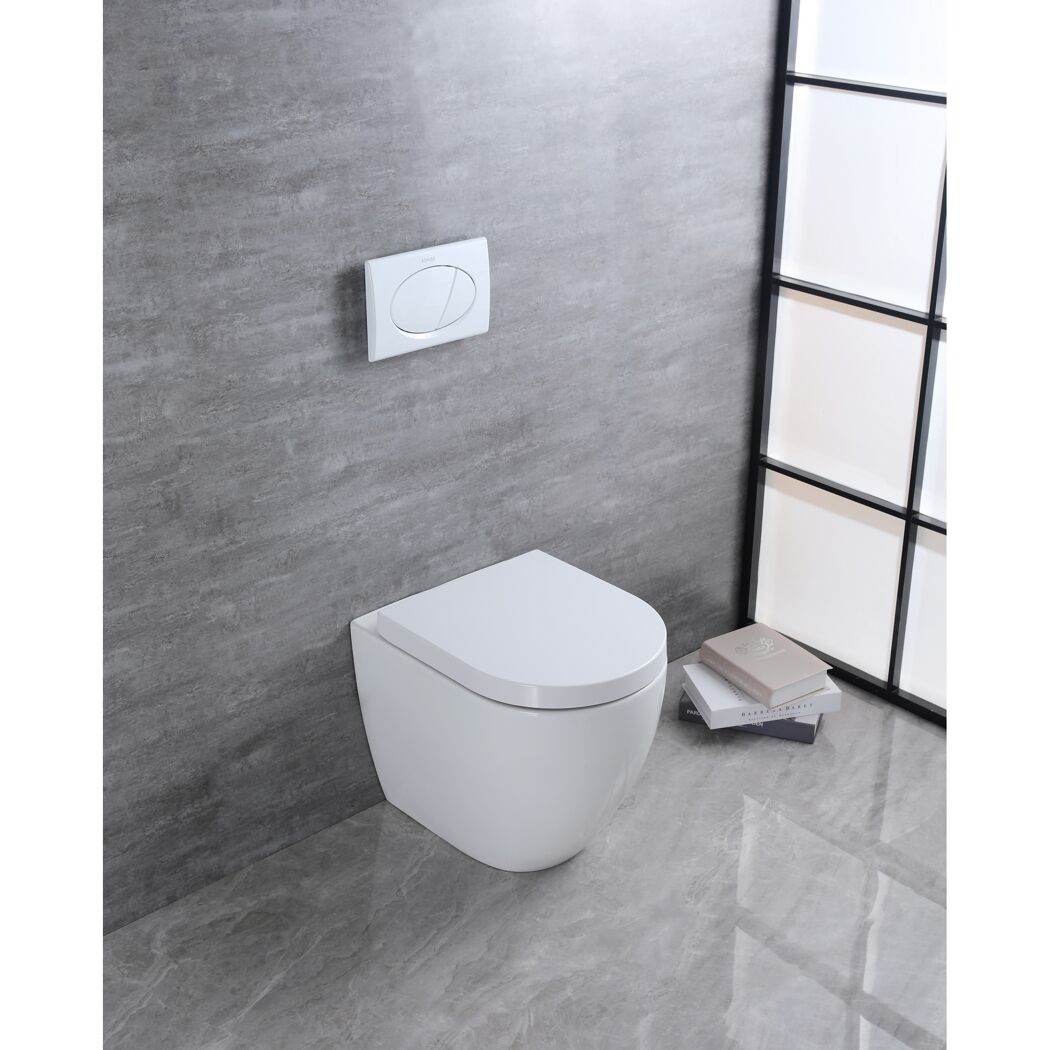 Stand-WC-Set spülrandlos 'Rivo' inklusive WC-Sitz weiß