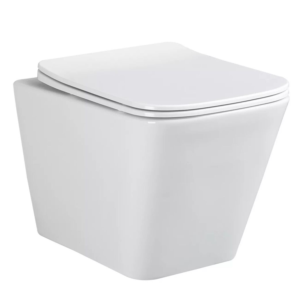 Wand-WC-Set spülrandlos 'Aliki ' inklusive WC-Sitz weiß