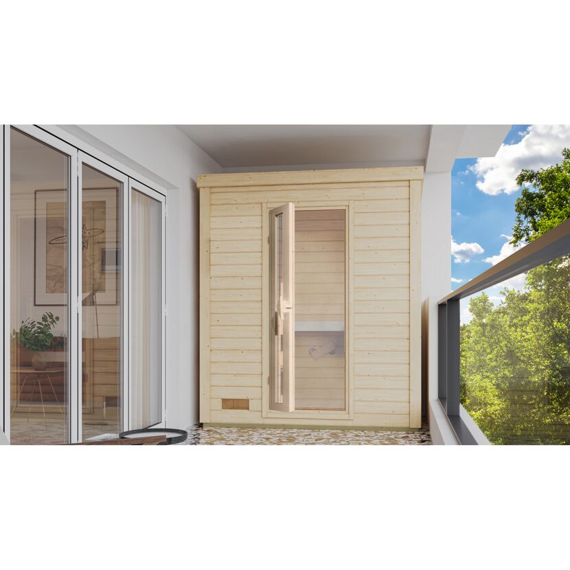 Offene Sauna auf dem Balkon
