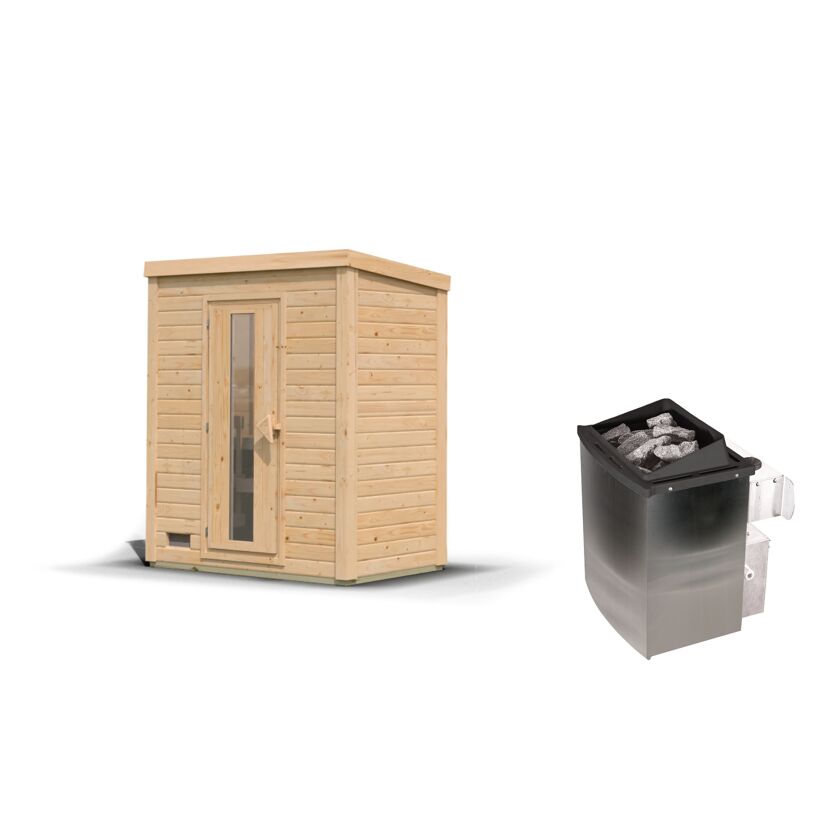 Außenansicht Sauna und Saunaofen