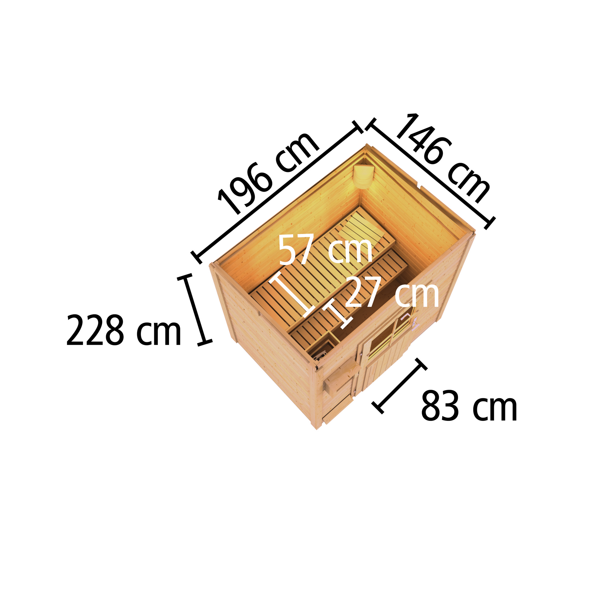 Saunahaus 'Bosco 1' naturbelassen 196 x 146 x 228 cm + product picture