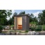Saunahaus 'Bosco 1' terragrau 9 kW Bio-Ofen externe Steuerung 196 x 146 x 228 cm