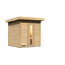 Holzsauna mit Beleuchtung
