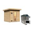 Saunahaus 'Bosco 2' naturbelassen 9 kW Ofen externe Steuerung 196 x 196 x 228 cm