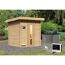 Sauna aus Holz mit Saunaofen
