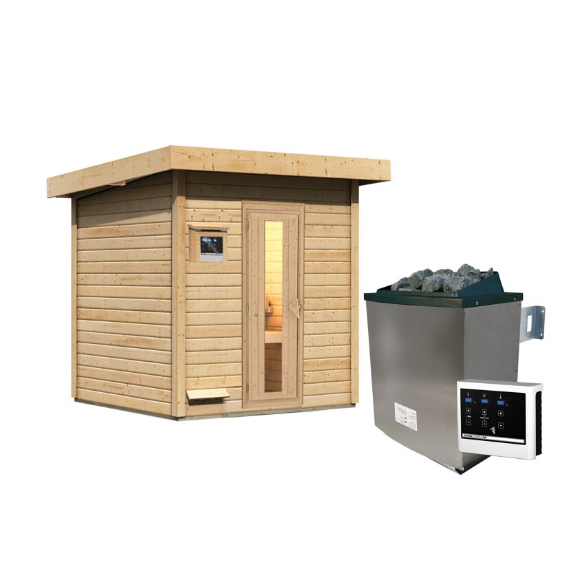 Holzsauna mit Saunaofen