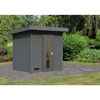 Graue Gartensauna aus Holz