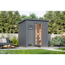 Saunahaus 'Bosco 2' terragrau 9 kW Bio-Ofen externe Steuerung 196 x 196 x 228 cm