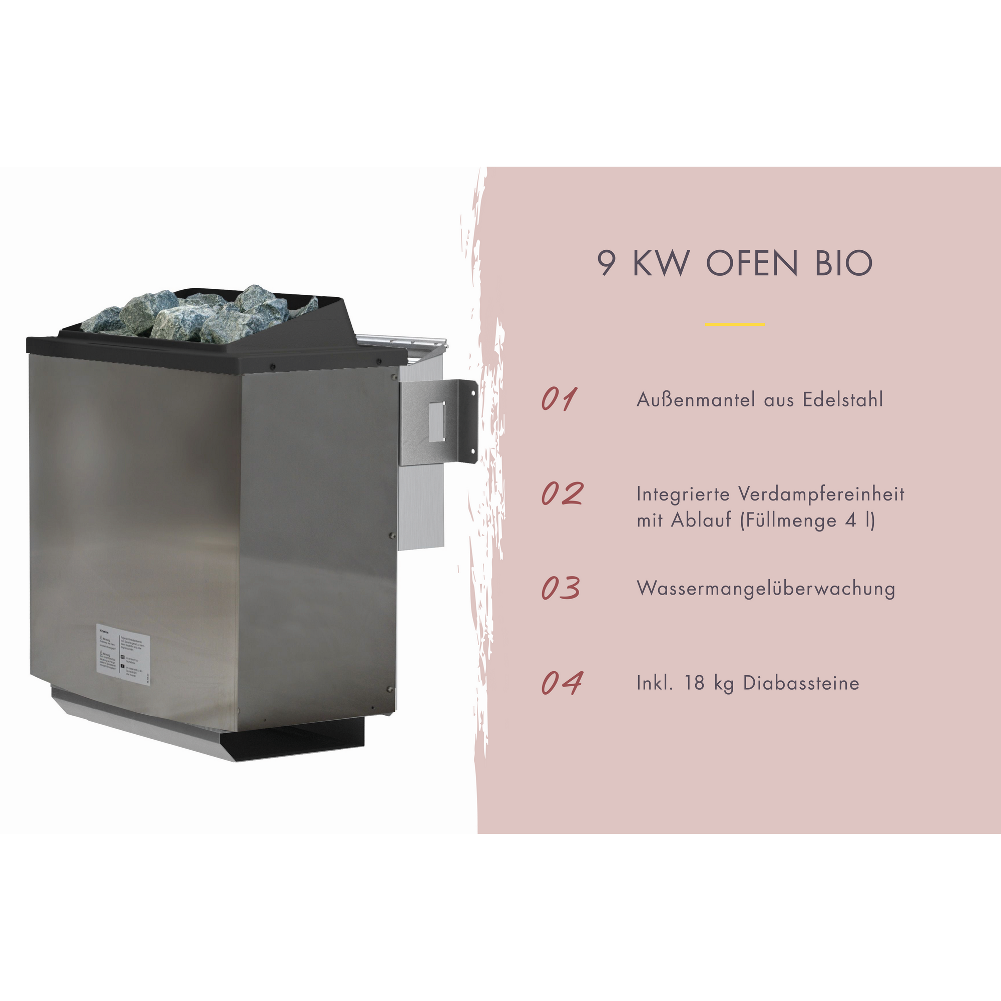 Saunahaus 'Bosco 2' terragrau 9 kW Bio-Ofen externe Steuerung 196 x 196 x 228 cm