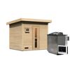 Saunahaus 'Bosco 3' naturbelassen 9 kW Bio-Ofen externe Steuerung 231 x 196 x 228 cm
