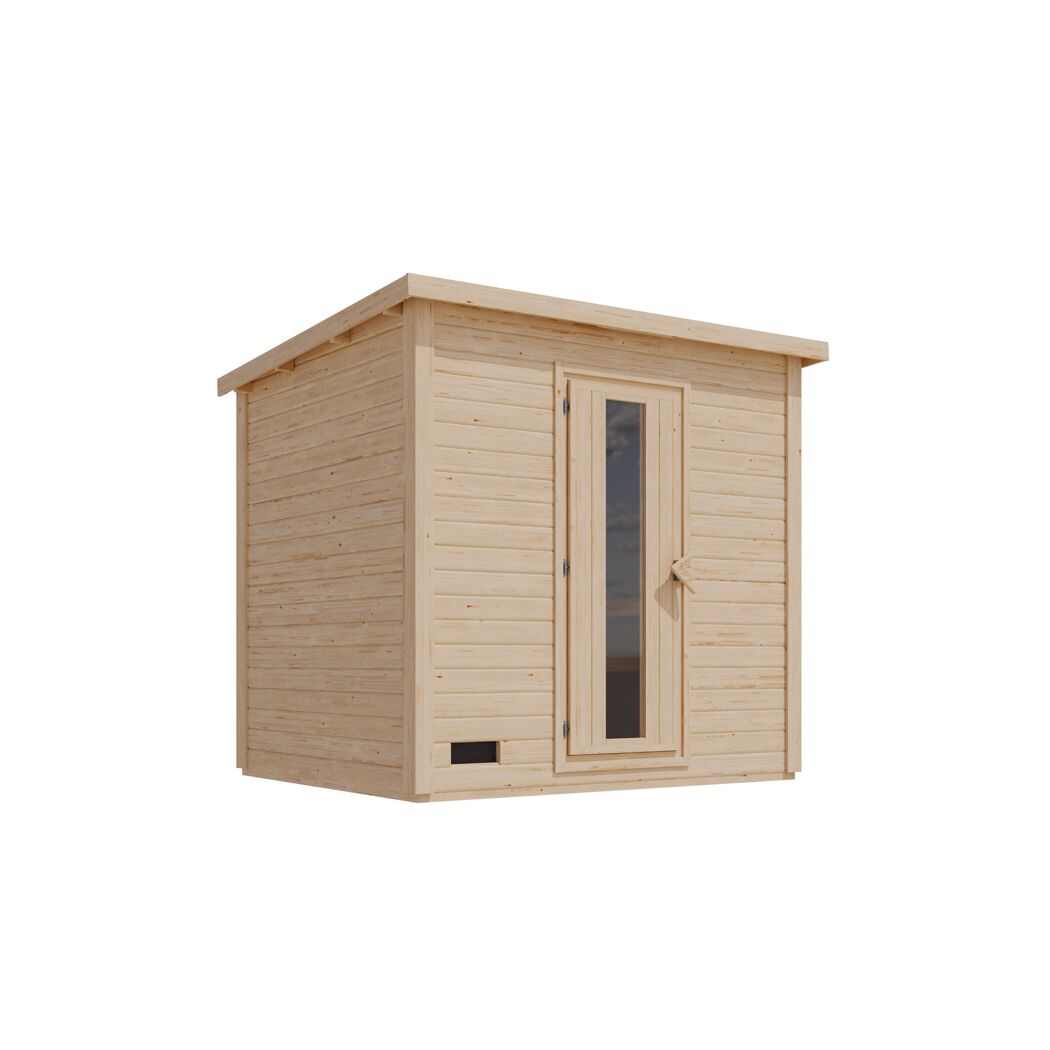 Saunahaus 'Bosco 3' naturbelassen 9 kW Bio-Ofen externe Steuerung 231 x 196 x 228 cm