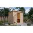 Offene Sauna aus Holz im Garten