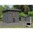 Saunahaus 'Bosco 3' terragrau Ofen 9 kW Bio-Ofen externe Steuerung 231 x 196 x 228 cm