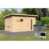 Saunahaus 'Bosco 6' naturbelassen 9 kW Ofen externe Steuerung 396 x 231 x 217 cm