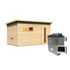Saunahaus 'Bosco 6' naturbelassen 9 kW Ofen externe Steuerung 396 x 231 x 217 cm