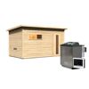 Saunahaus 'Bosco 6' naturbelassen 9 kW Bio-Ofen externe Steuerung 396 x 231 x 217 cm