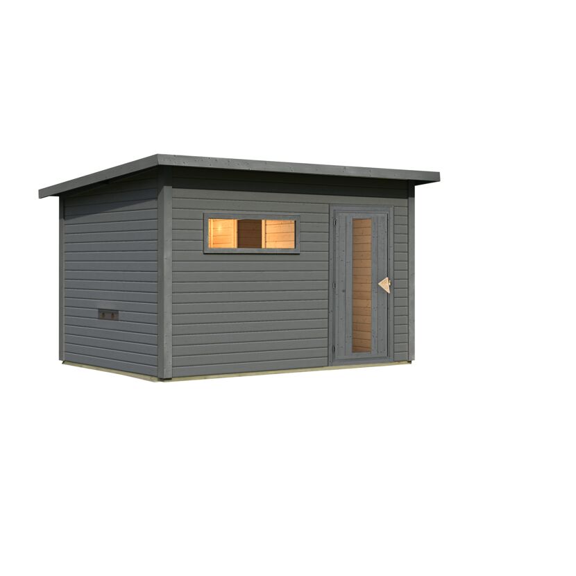 Graue Gartenhütte aus Holz