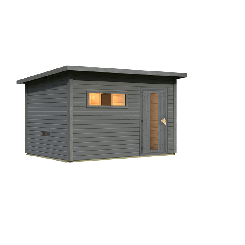 Graue Gartenhütte aus Holz