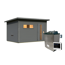 Saunahaus 'Bosco 6' terragrau 9 kW Ofen externe Steuerung 396 x 231 x 217 cm