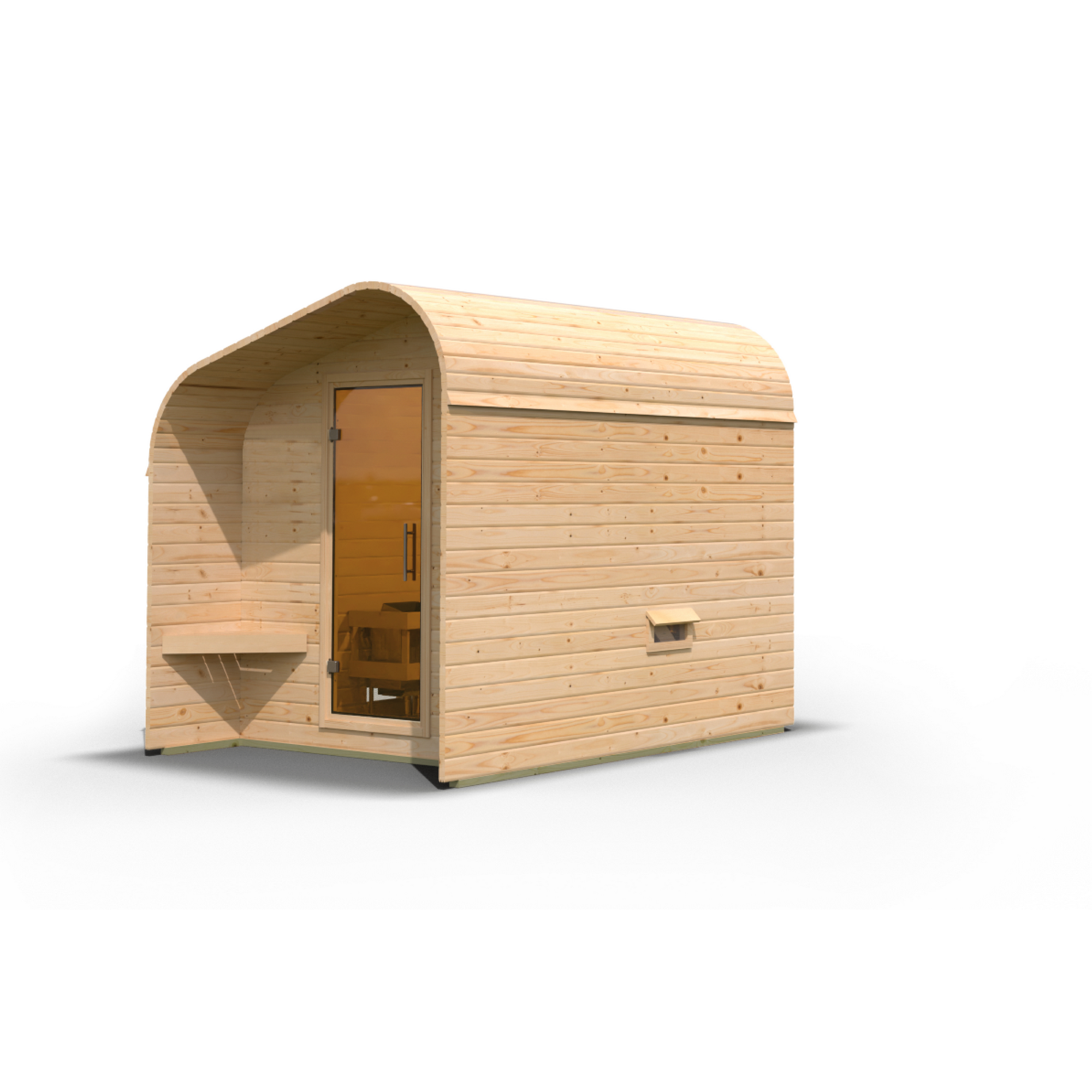 Fasshaus-Sauna 'Santo 2' asymmetrisch naturbelassen 219 x 295 x 244,5 cm + product picture