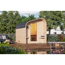 Fasshaus-Sauna 'Santo 2' asymmetrisch naturbelassen 9 kW Bio-Ofen externe Steuerung 219 x 295 x 244,5 cm