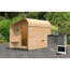 Fasshaus-Sauna 'Santo 2' asymmetrisch naturbelassen 9 kW Bio-Ofen externe Steuerung 219 x 295 x 244,5 cm