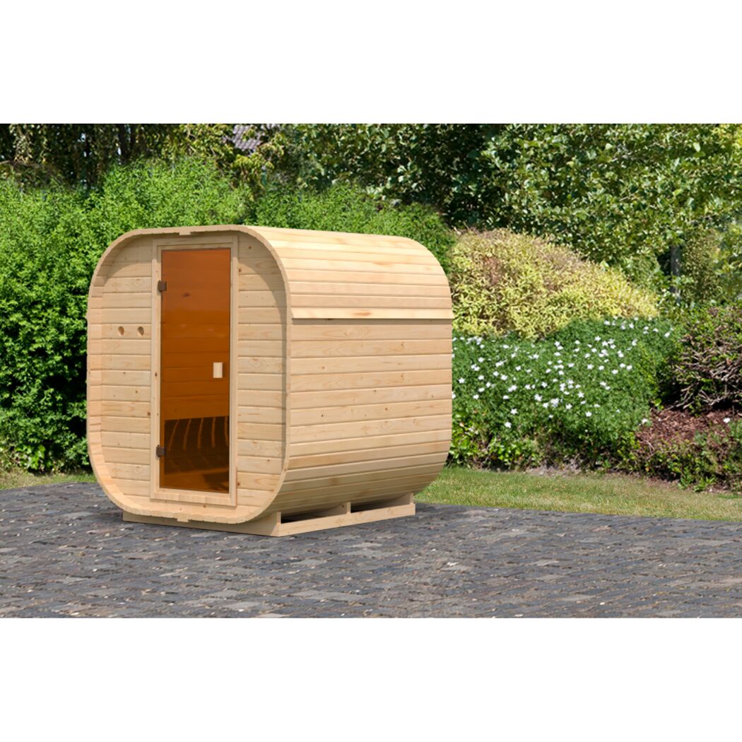 Hölzerne Gartensauna