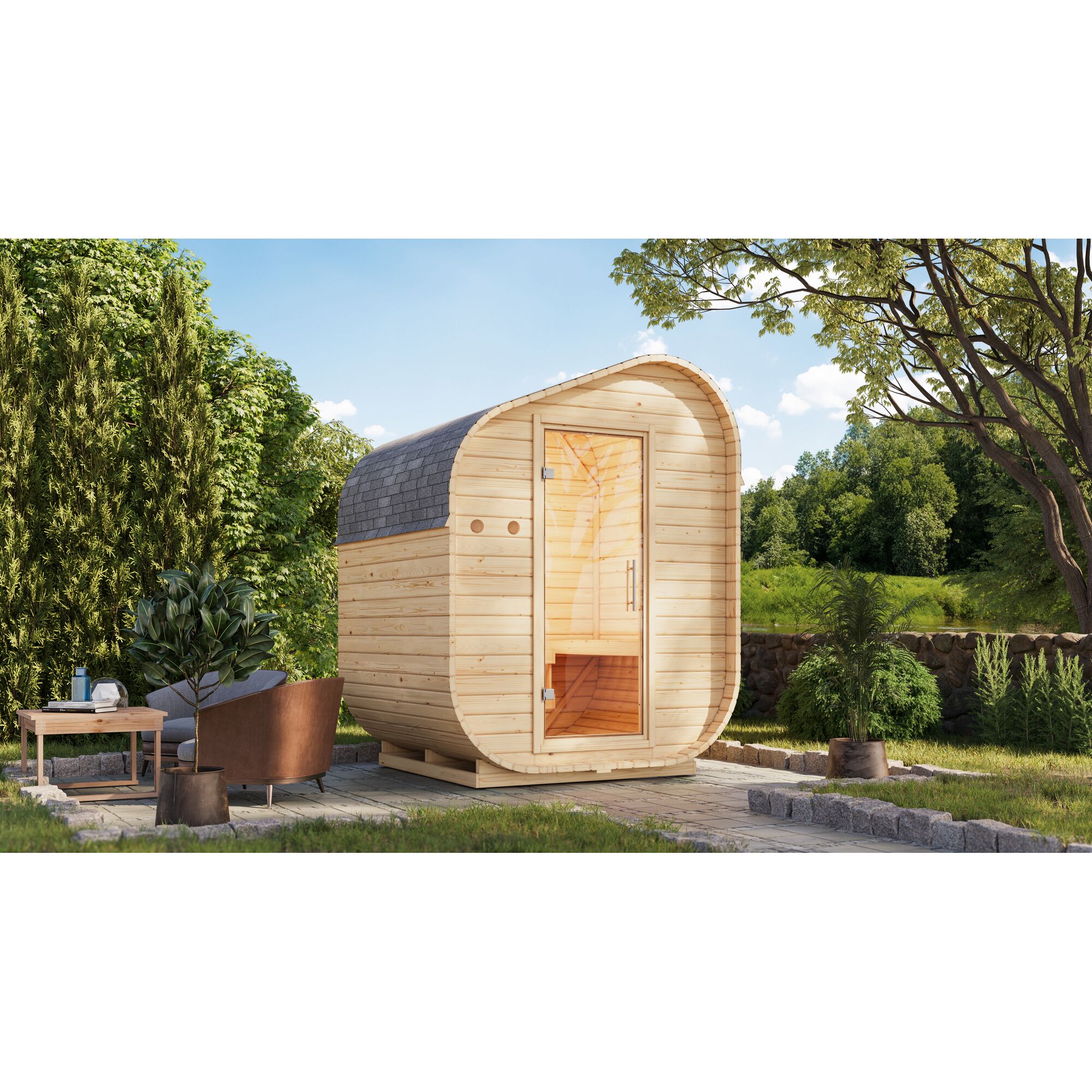 Ovaler Garten Sauna