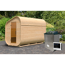 Fasssauna 'Suna 3' asymmetrisch naturbelassen 9 kW Ofen externe Steuerung 199 x 355 x 248,5 cm