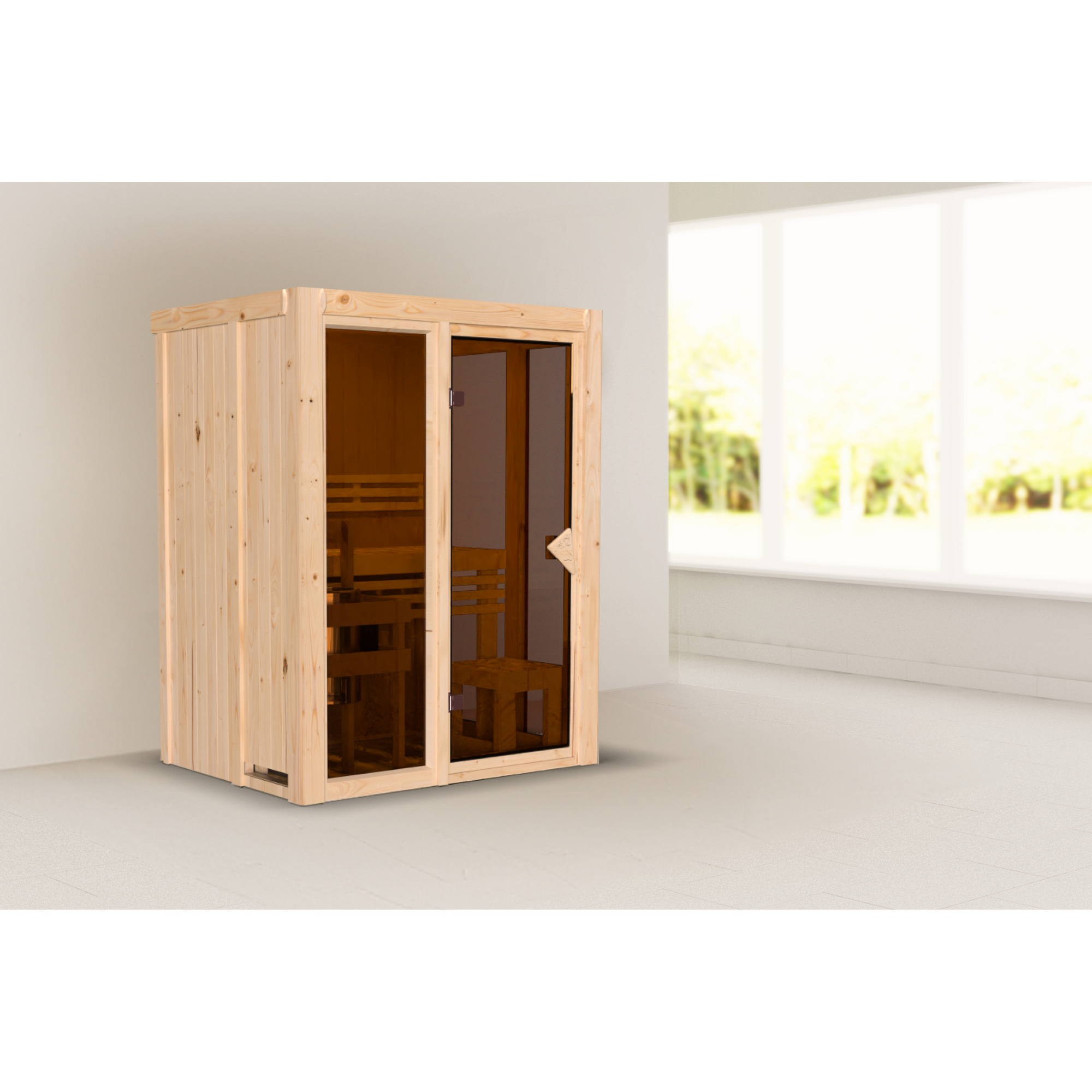 Sauna 'Paco 1' naturbelassen 155 x 122 x 198 cm + product picture