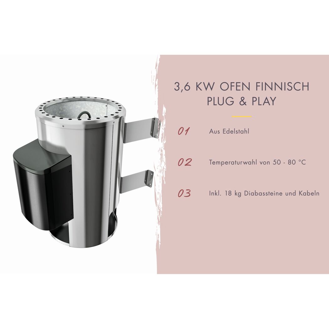 Finnischer Saunaofen aus Edelstahl