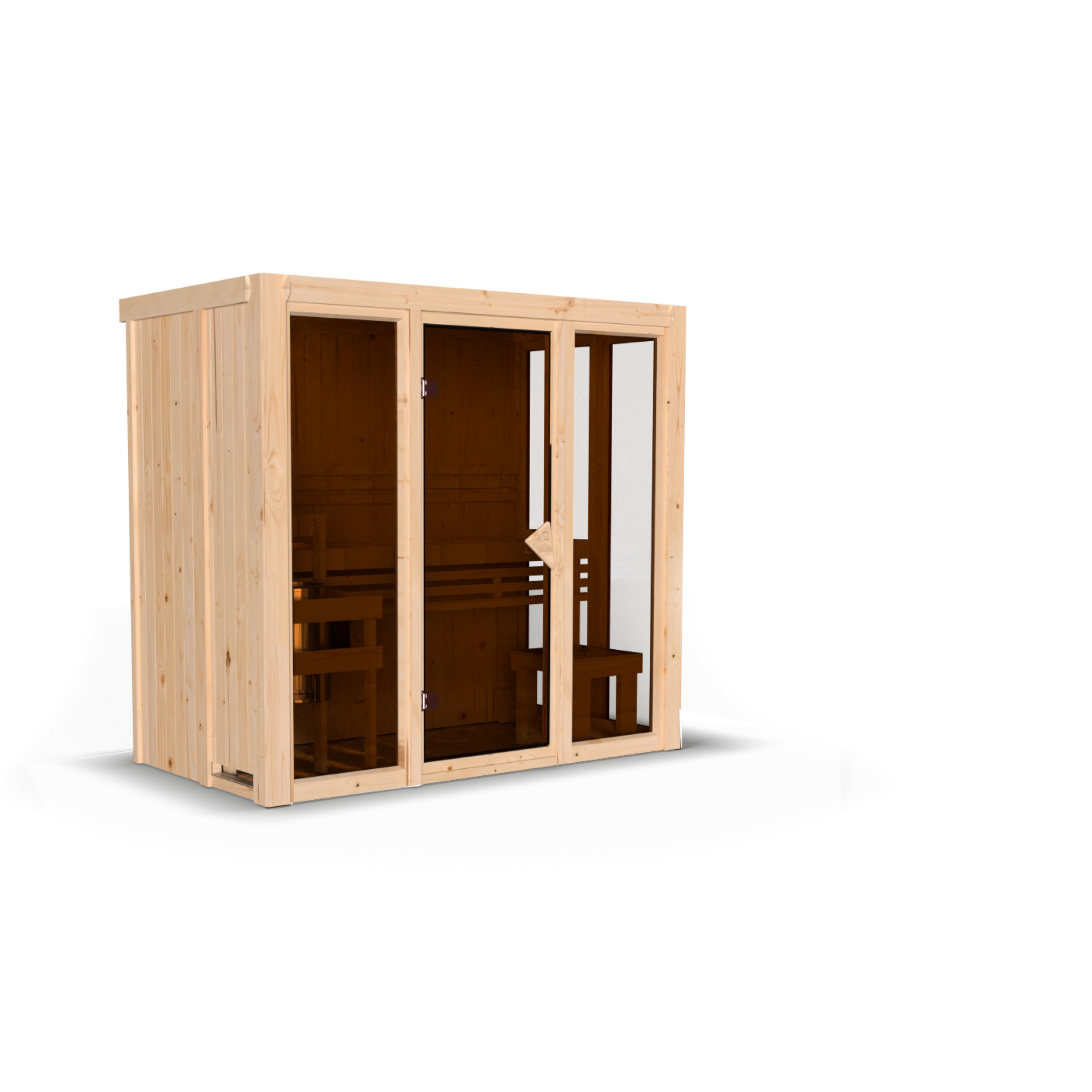 Sauna 'Paco 2' naturbelassen 216 x 122 x 198 cm + product picture