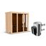 Sauna aus Holz mit Saunaofen