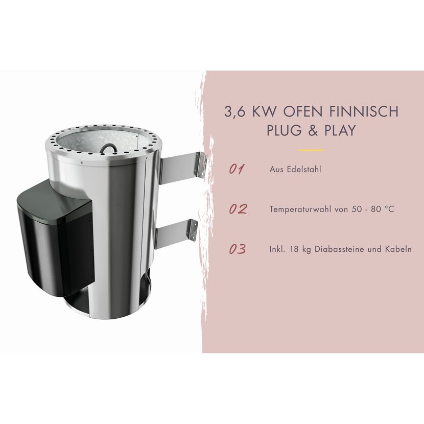 Finnischer Saunaofen aus Edelstahl
