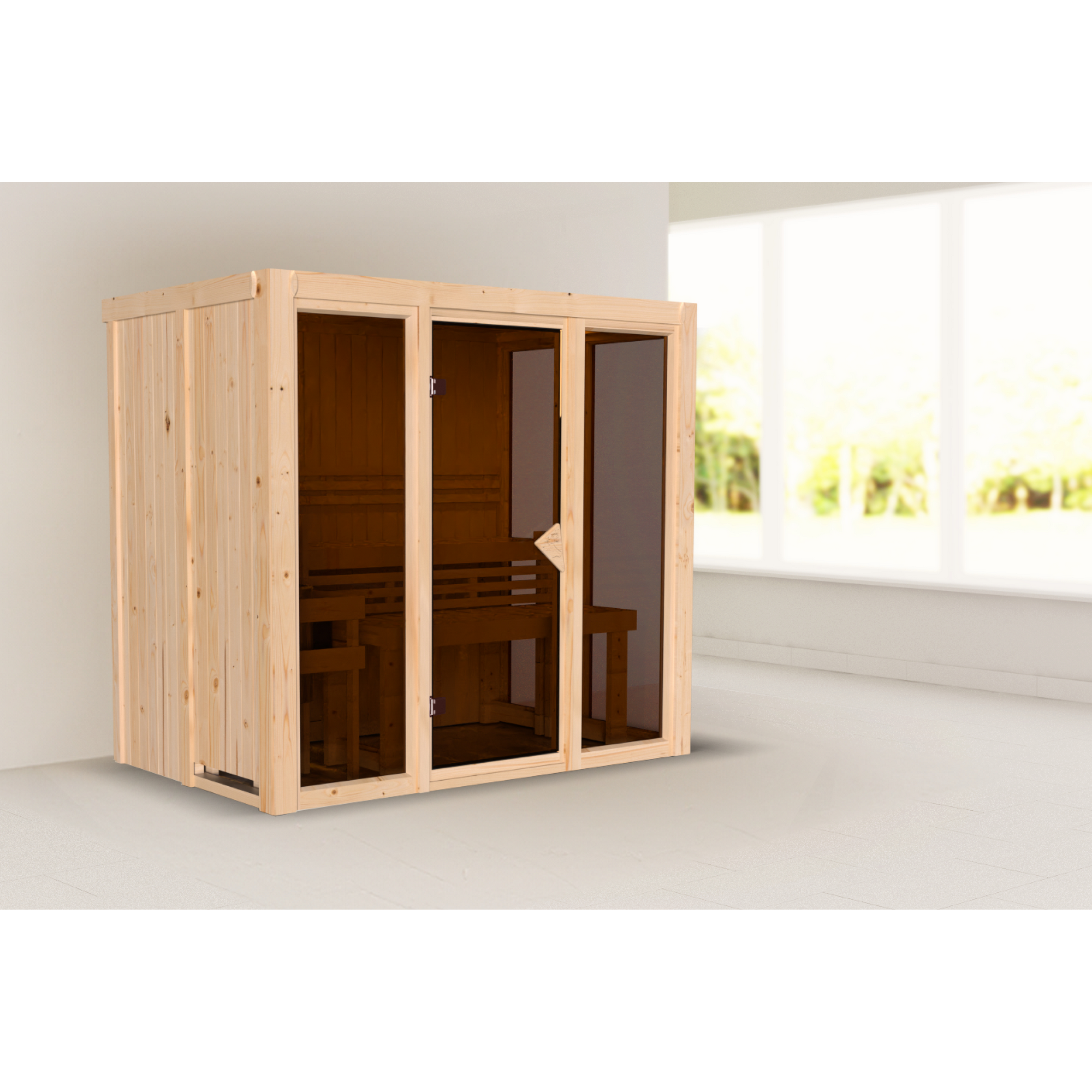 Sauna 'Paco 3' naturbelassen 216 x 138 x 198 cm + product picture