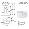 Waschtisch 'Rekia' rechteckig weiß 45,3 x 34,5 x 15,1 cm