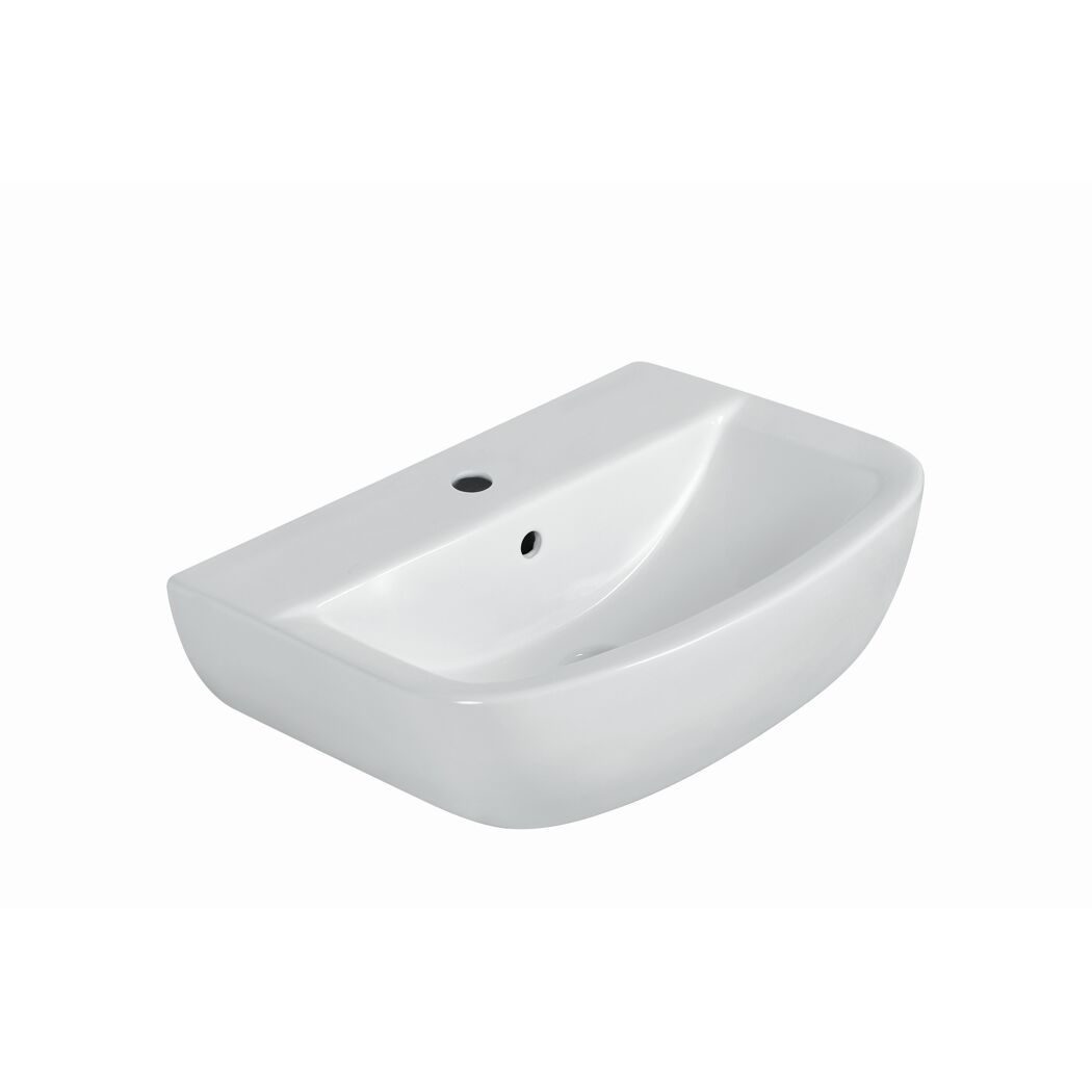 Waschbecken halbrund 'Rekia' weiß 55 x 15,1 x 38,6 cm