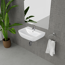 Waschbecken halbrund 'Rekia' weiß 55 x 15,1 x 38,6 cm