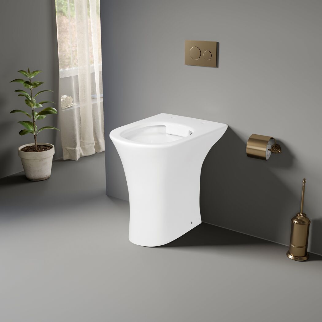 Stand-WC erhöht spülrandlos 'Rekia' weiß