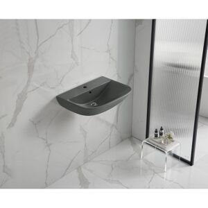 Waschtisch 'Rivo' rechteckig dunkelgrau 48 x 61 x 19 cm