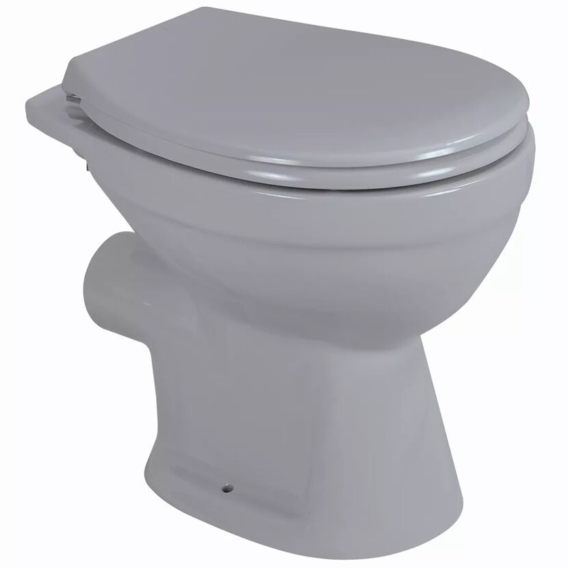 Stand-WC Tiefspüler spülrandlos grau, ohne WC-Sitz