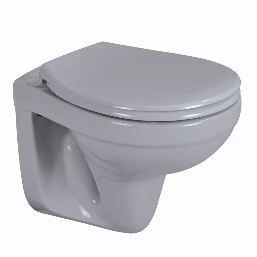 Wand-WC spülrandlos 'Manhattan' grau, ohne WC-Sitz