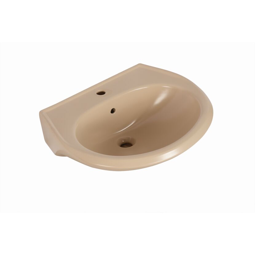 Waschbecken oval beige 60 x 21 x 51,5 cm