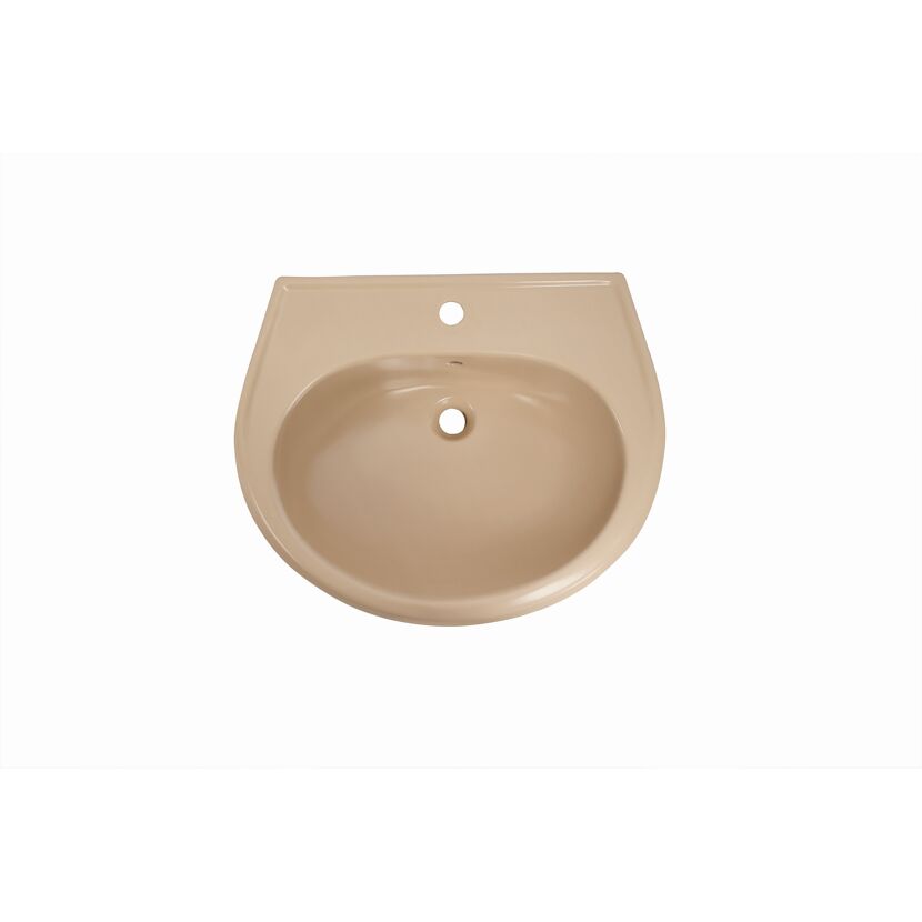 Waschbecken oval beige 60 x 21 x 51,5 cm