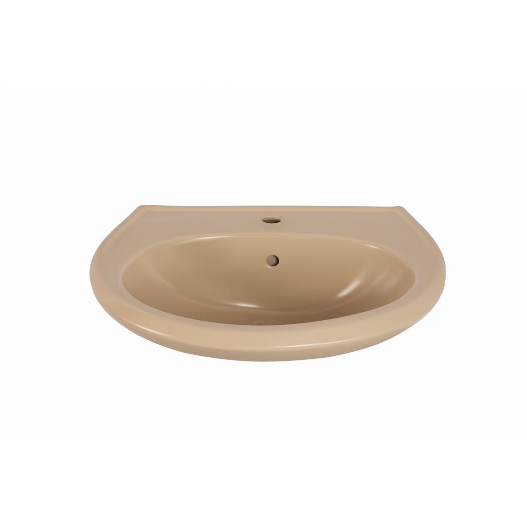Waschbecken oval beige 60 x 21 x 51,5 cm